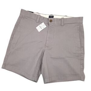 J Crew Mens 7" Inseam Chino Shorts Sz 32 Preppy Casual Golf Stretch Gray NWT $70